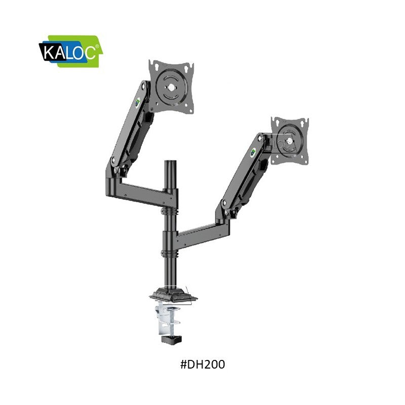 KALOC DH200 STUDIO PRO Dual Monitor Arm, Gas Spring technology & USB Extension & Cable Management for 17 to 35 Inch Screens