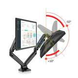 KALOC DS110-2B PRO ERGO Dual Monitor Arm, Gas Spring & USB Extension & Cable Management for 17 to 32 Inch Screens (Up to 10kg)
