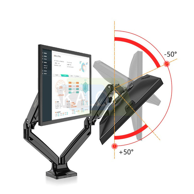 KALOC DS110-2B PRO ERGO Dual Monitor Arm, Gas Spring & USB Extension & Cable Management for 17 to 32 Inch Screens (Up to 10kg)