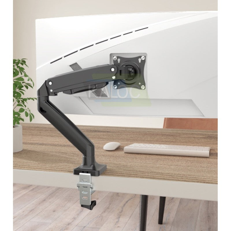 KALOC DS110B PRO ERGO Ergonomic Single Monitor Arm, Gas Spring technology, Dual USB & Cable Management for 17-35 inch Screens