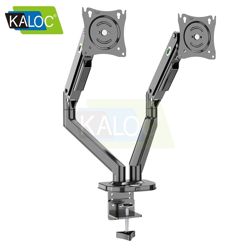 KALOC DS200-2B Ergonomic Dual Monitor Arm, Gas Spring & USB Extension & Cable Management for 17 to 32 Inch Screens (Up to 9kg)