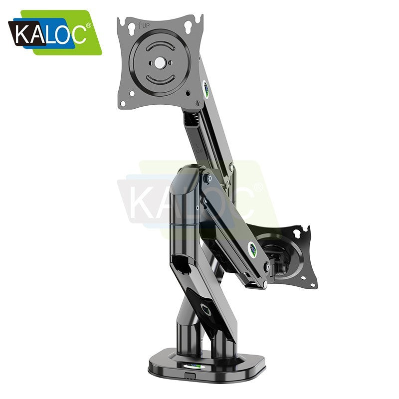 KALOC DS200-2B Ergonomic Dual Monitor Arm, Gas Spring & USB Extension & Cable Management for 17 to 32 Inch Screens (Up to 9kg)