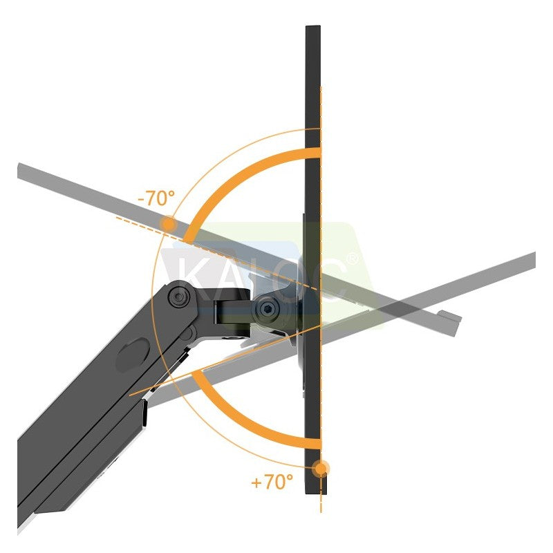 KALOC DS200-2B Ergonomic Dual Monitor Arm, Gas Spring & USB Extension & Cable Management for 17 to 32 Inch Screens (Up to 9kg)