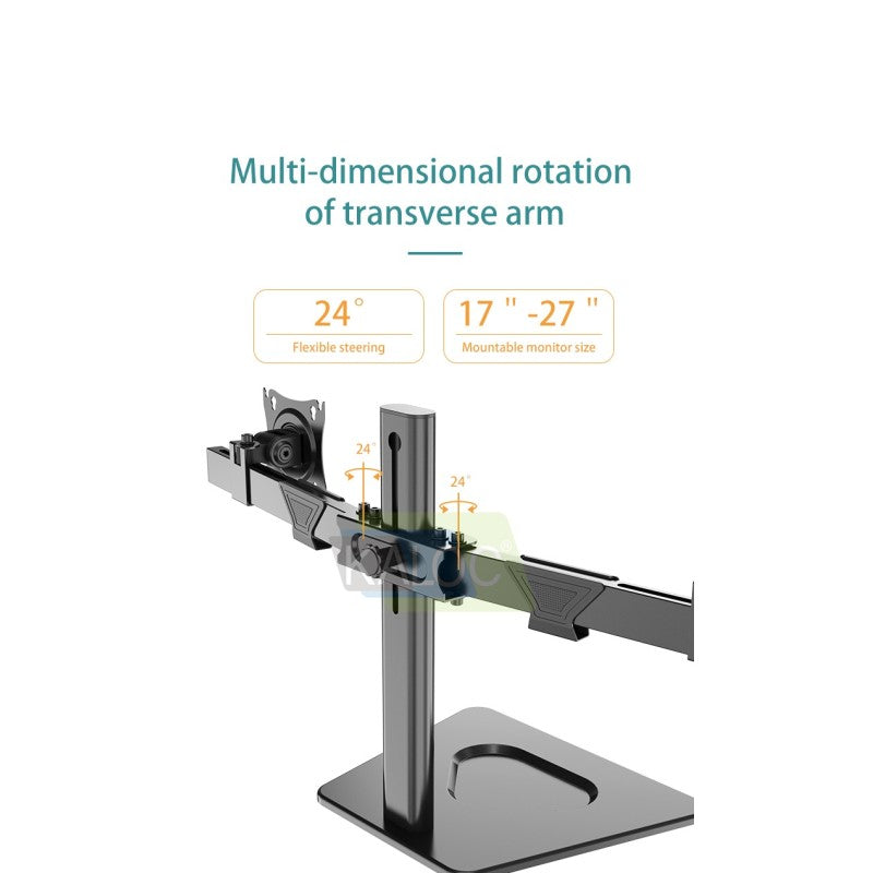 KALOC DZ220T IRONBOUND Stability DUAL Monitor Arm, High-Grade Steel Mount for 17-32 inch Screens