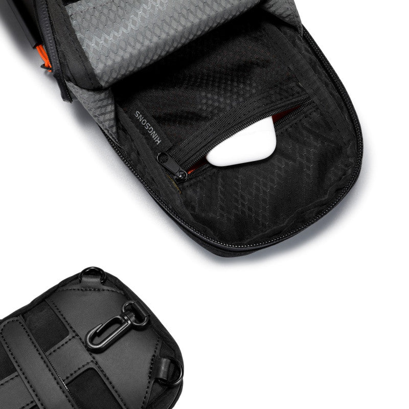 KINGSONS KS251072 Water-Resistant Modular Tech & Phone Organizer – Versatile Crossbody, Backpack, & Belt Bag