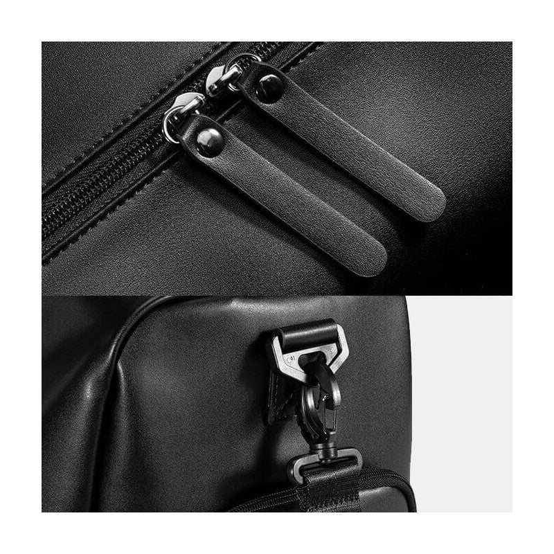 Kingsons KS3332W 29L Travel & Gym Duffle Bag – Waterproof PU Leather, Shoe Compartment & Wet Storage