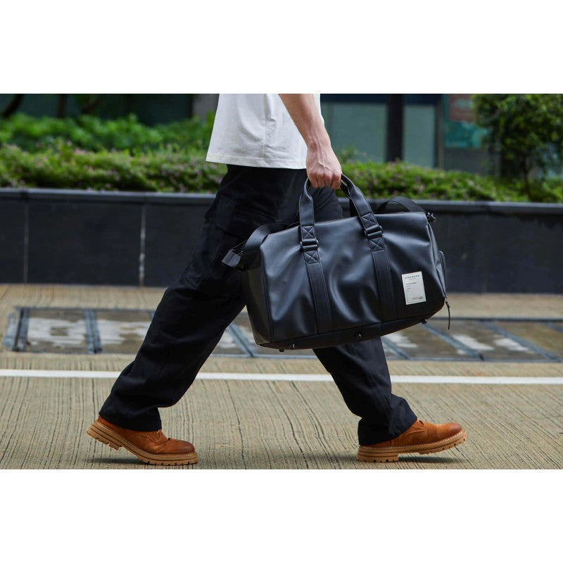 Kingsons KS3332W 29L Travel & Gym Duffle Bag – Waterproof PU Leather, Shoe Compartment & Wet Storage