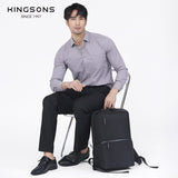 Kingsons Premium Leather Backpack KS3246W Black, Water-resistant, Light Weight