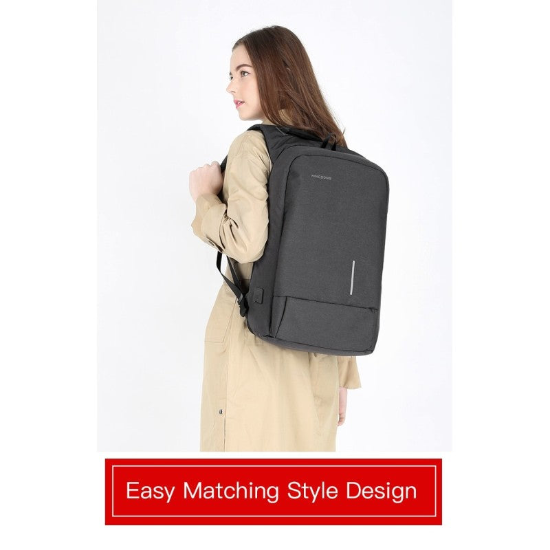 KINGSONS/VGOAL Backpack with Lock Password KS3149W/FG6303W, Dark Gray, Water-resistant, Light Weight
