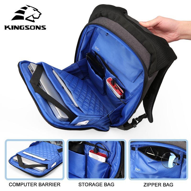 KINGSONS/VGOAL Backpack with Lock Password KS3149W/FG6303W, Dark Gray, Water-resistant, Light Weight