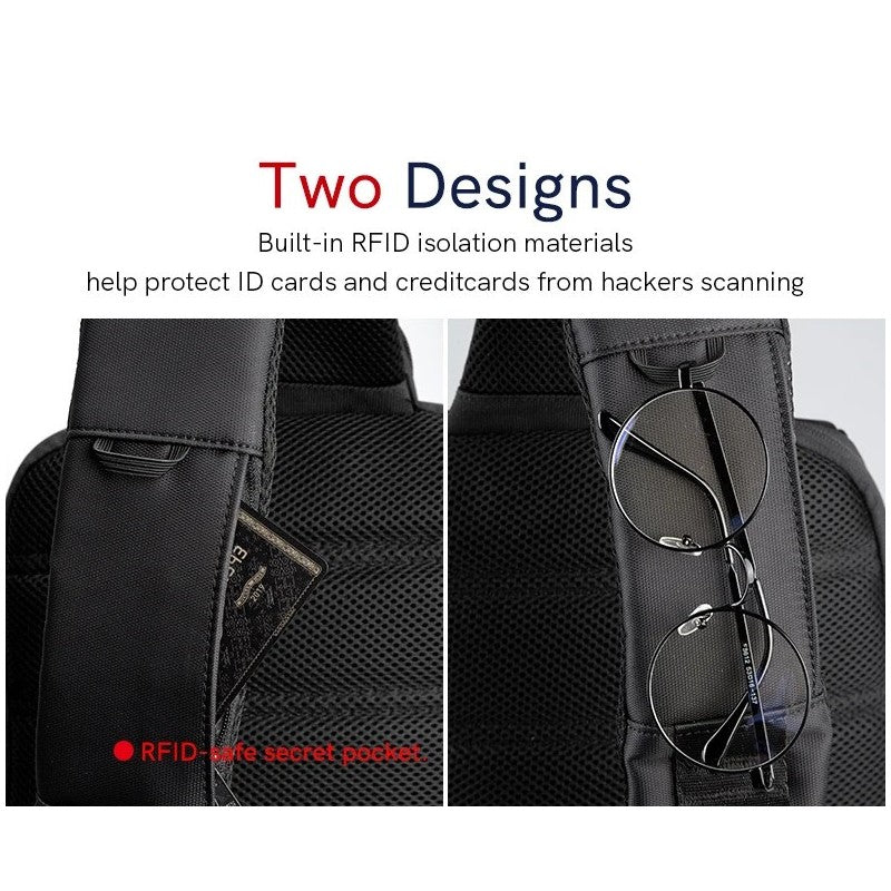 KINGSONS/VGOAL FG6307W Premium Sling Backpack – High-Quality Water-Resistant Crossbody Bag, with USB Charging & Ergonomic Strap