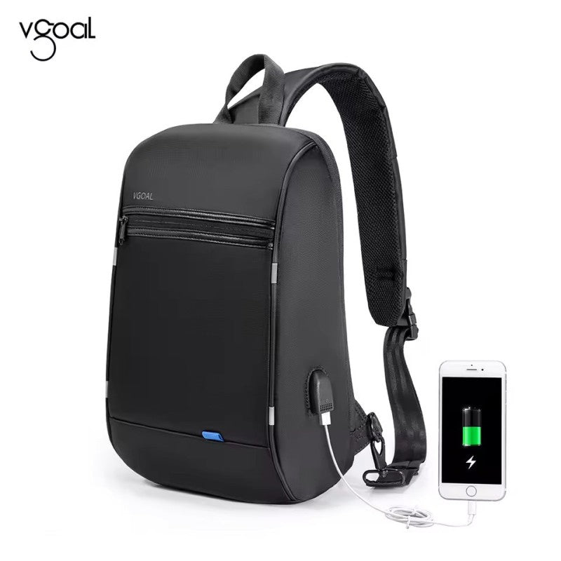 KINGSONS/VGOAL FG6307W Premium Sling Backpack – High-Quality Water-Resistant Crossbody Bag, with USB Charging & Ergonomic Strap