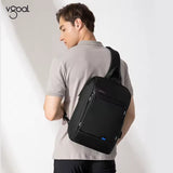 KINGSONS/VGOAL FG6307W Premium Sling Backpack – High-Quality Water-Resistant Crossbody Bag, with USB Charging & Ergonomic Strap