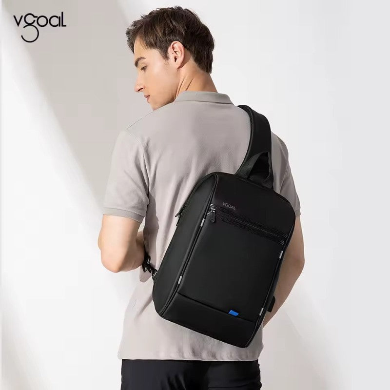KINGSONS/VGOAL FG6307W Premium Sling Backpack – High-Quality Water-Resistant Crossbody Bag, with USB Charging & Ergonomic Strap