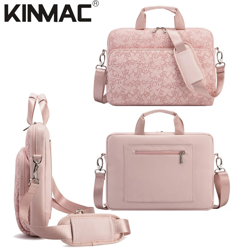 Kinmac 360° Shockproof Embossed Leather Laptop Case KMC472-73 Cloud Flower with Military Grade Protection
