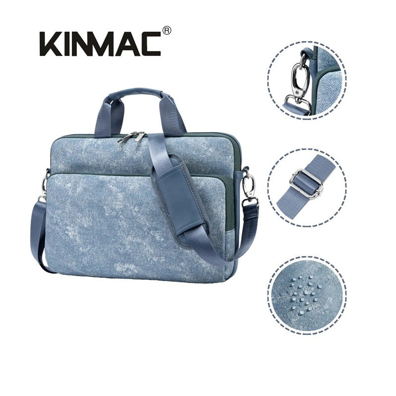 Kinmac 360° Shockproof Embossed Leather Laptop Case KMC474-75 Denim with Military Grade Protection