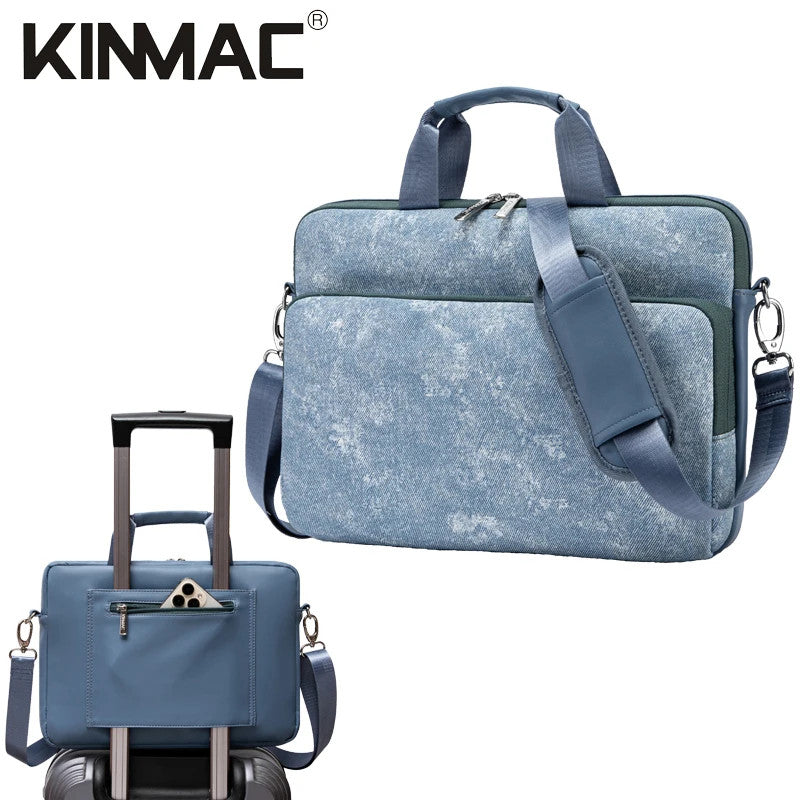 Kinmac 360° Shockproof Embossed Leather Laptop Case KMC474-75 Denim with Military Grade Protection