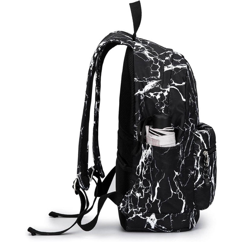 Kinmac Backpack KMB437 Black Marble, Fashion Design, High Quality, Soft Interior Lining & Water-resistant