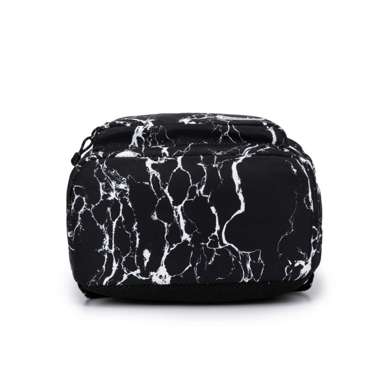 Kinmac Backpack KMB437 Black Marble, Fashion Design, High Quality, Soft Interior Lining & Water-resistant