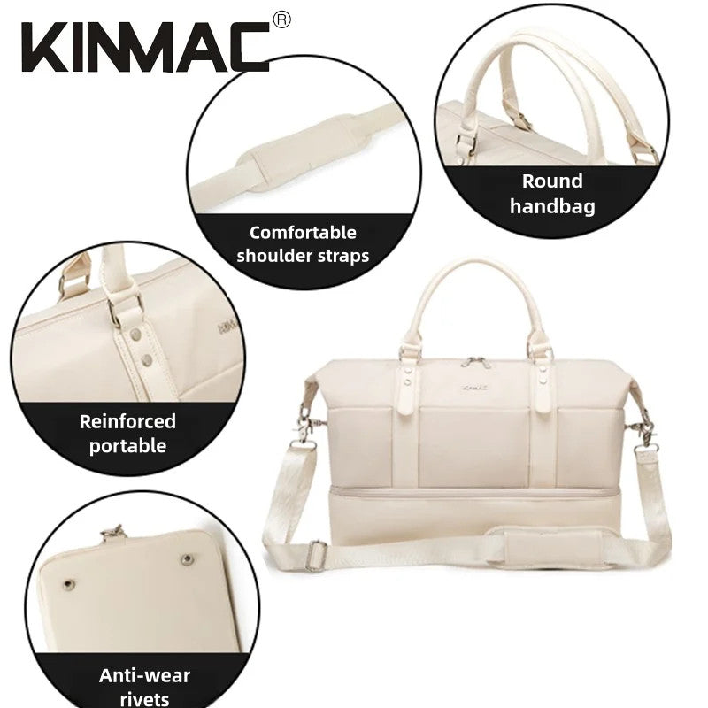 KINMAC The Ultimate 3-in-1 KMC480 Travel Duffel Water-Resistant Weekender with Shoe Compartment & Laptop Sleeve