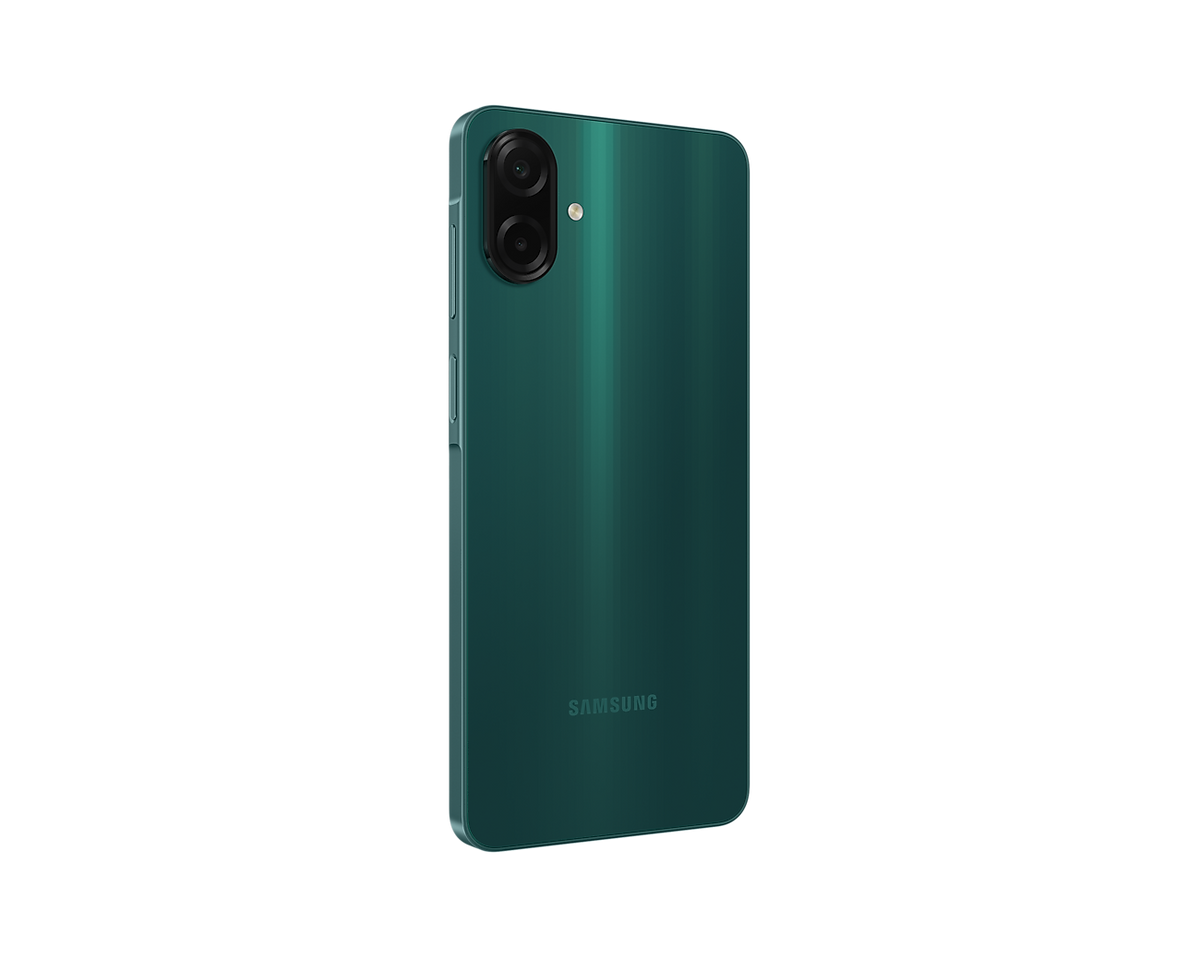 Samsung Galaxy A07s Green, back, angled