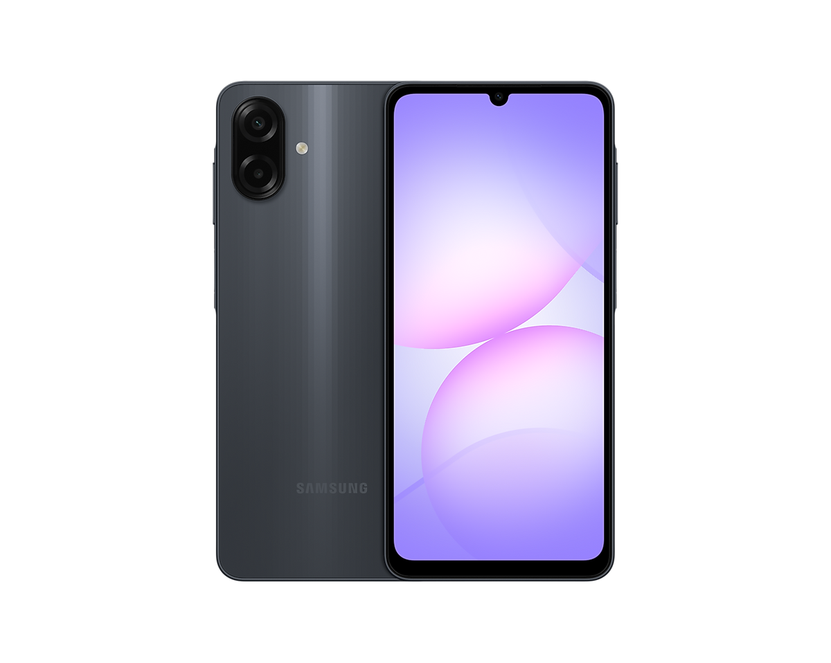Samsung Galaxy A07s Black, front and back