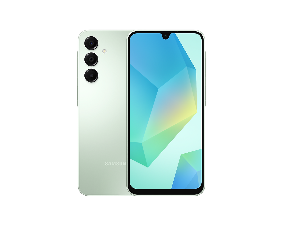 Samsung Galaxy A16 Light Green, front and back