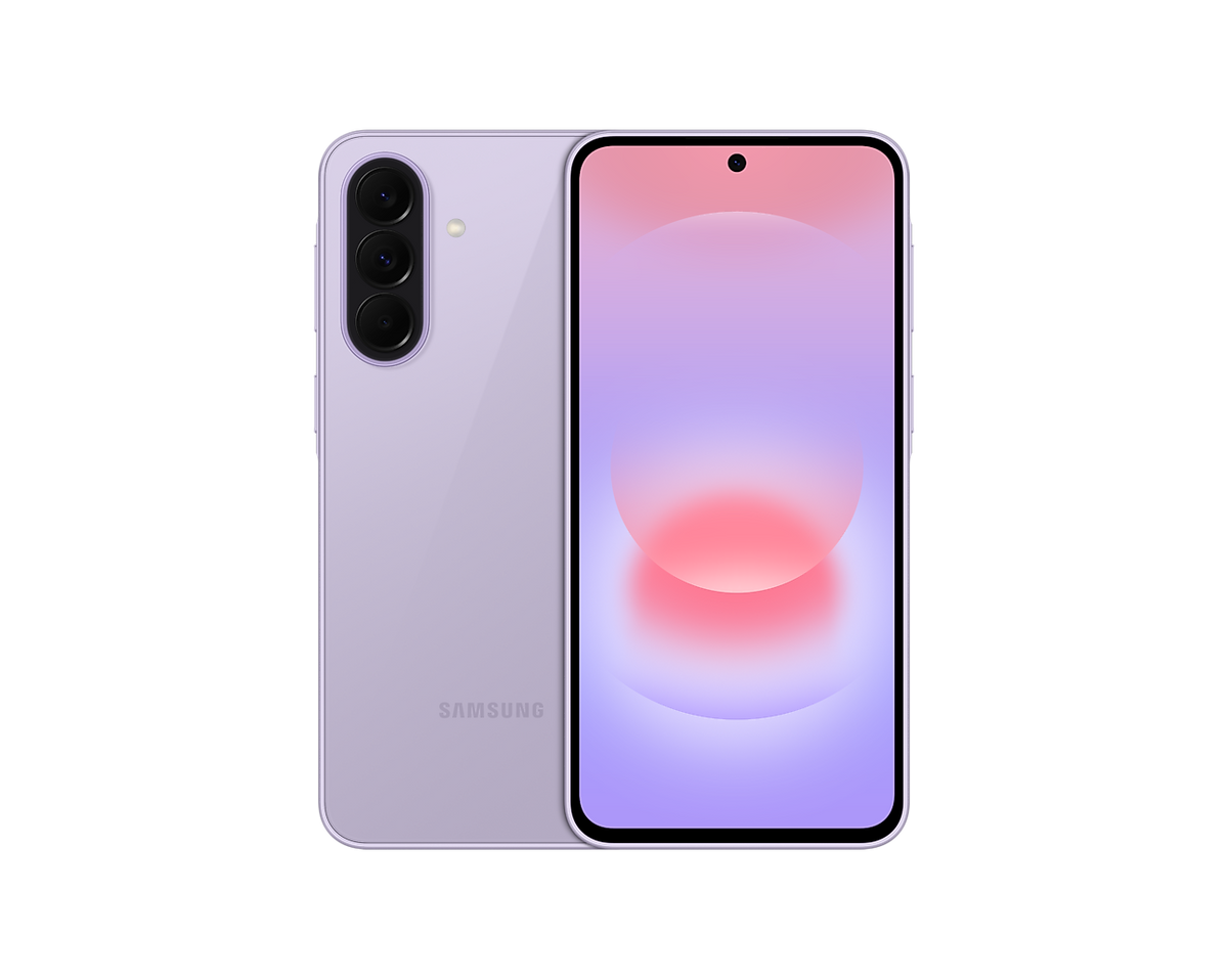 Samsung Galaxy A37 5G Awesome Lavender, front and back