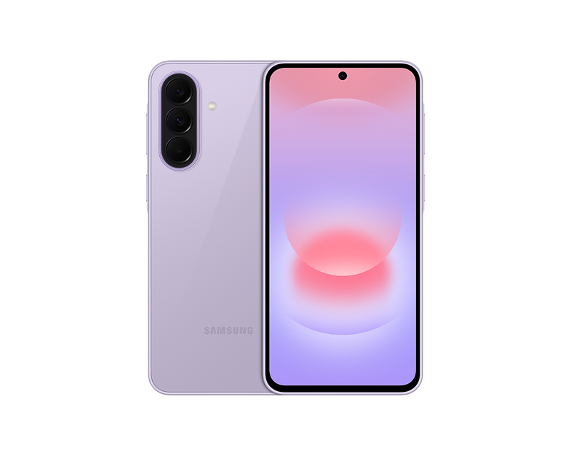 Samsung Galaxy A37 5G Awesome Lavender, front and back