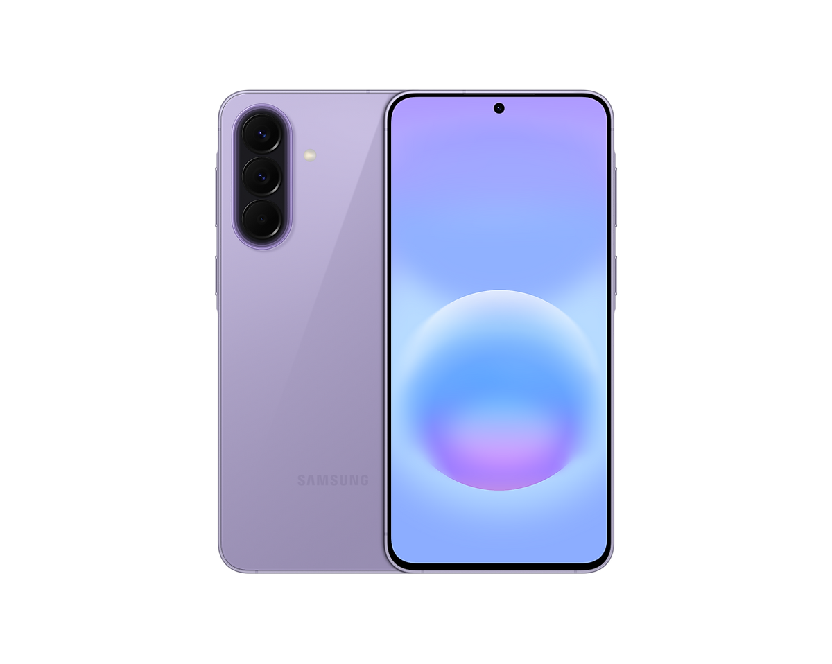 Samsung Galaxy A57 5G Awesome Lilac, front and back