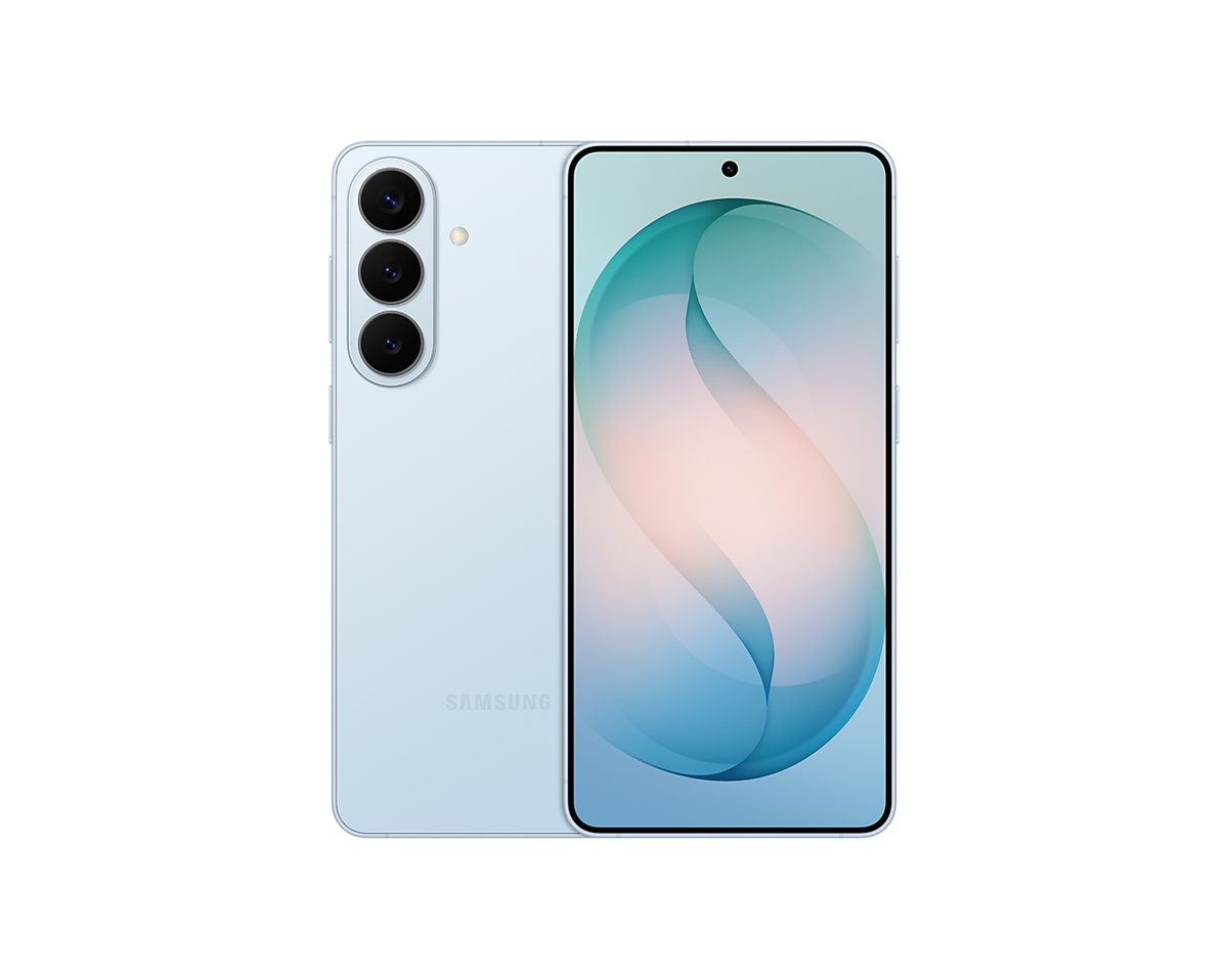 Samsung Galaxy S26 Plus Sky Blue, front and back