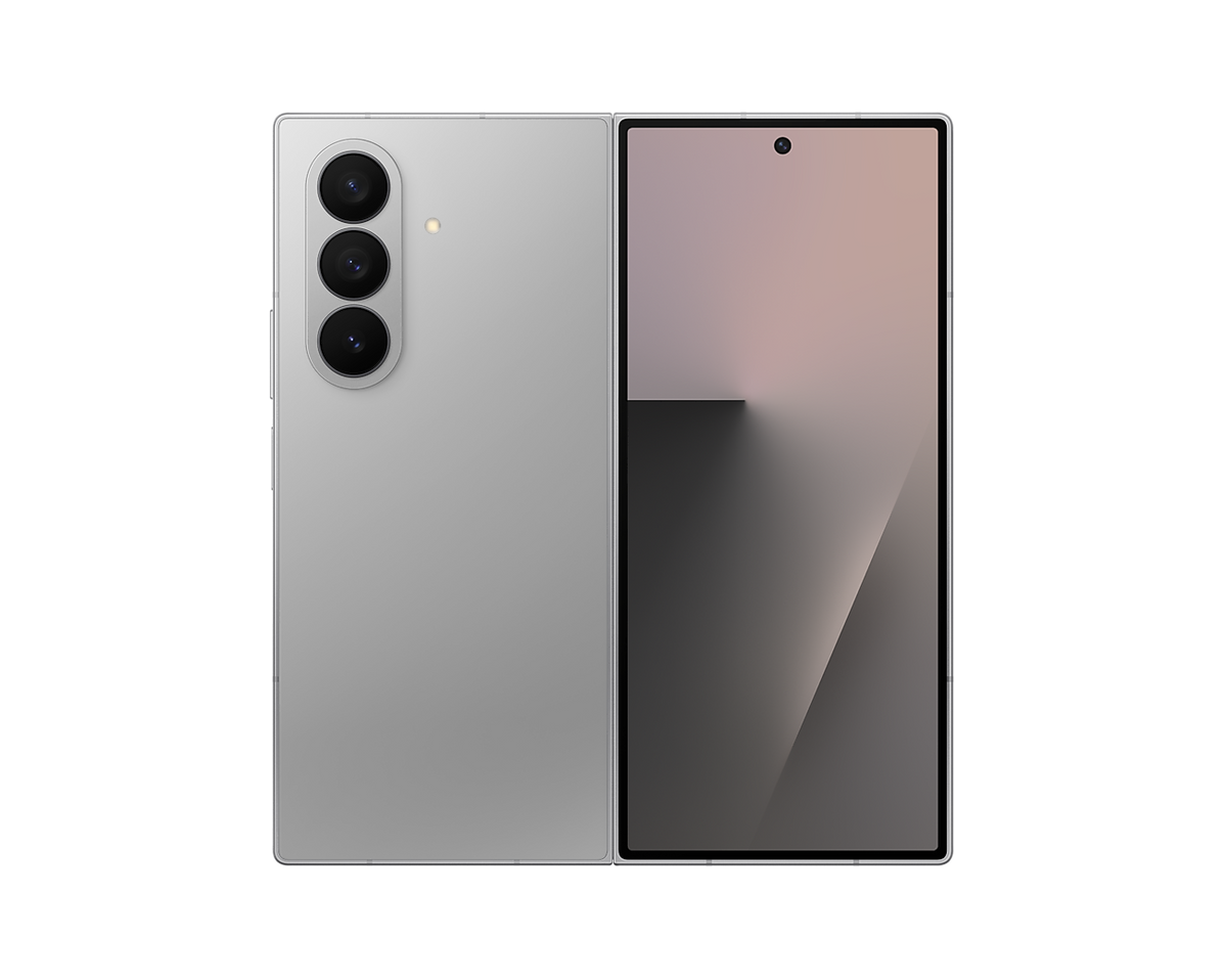 Samsung Galaxy Z Fold 7 Silver Shadow, unfolded, back and cover screen