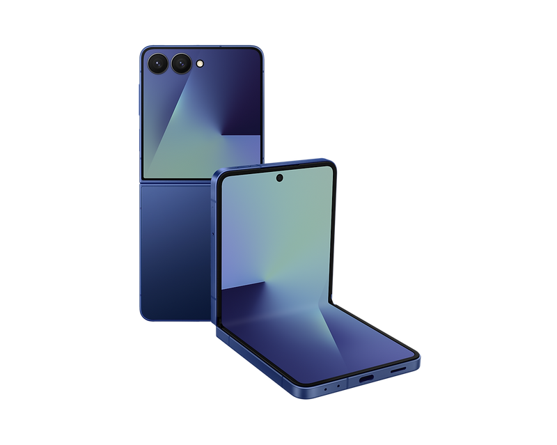 Samsung Galaxy Z Flip 7 Blue Shadow, front and back