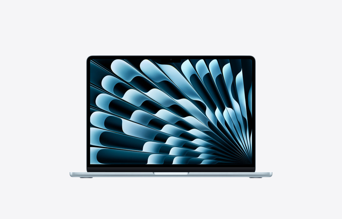 MacBook Air 13-inch M5 Sky Blue, front open