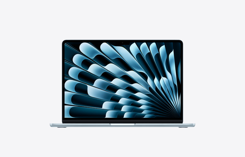 MacBook Air 13-inch M5 Sky Blue, front open