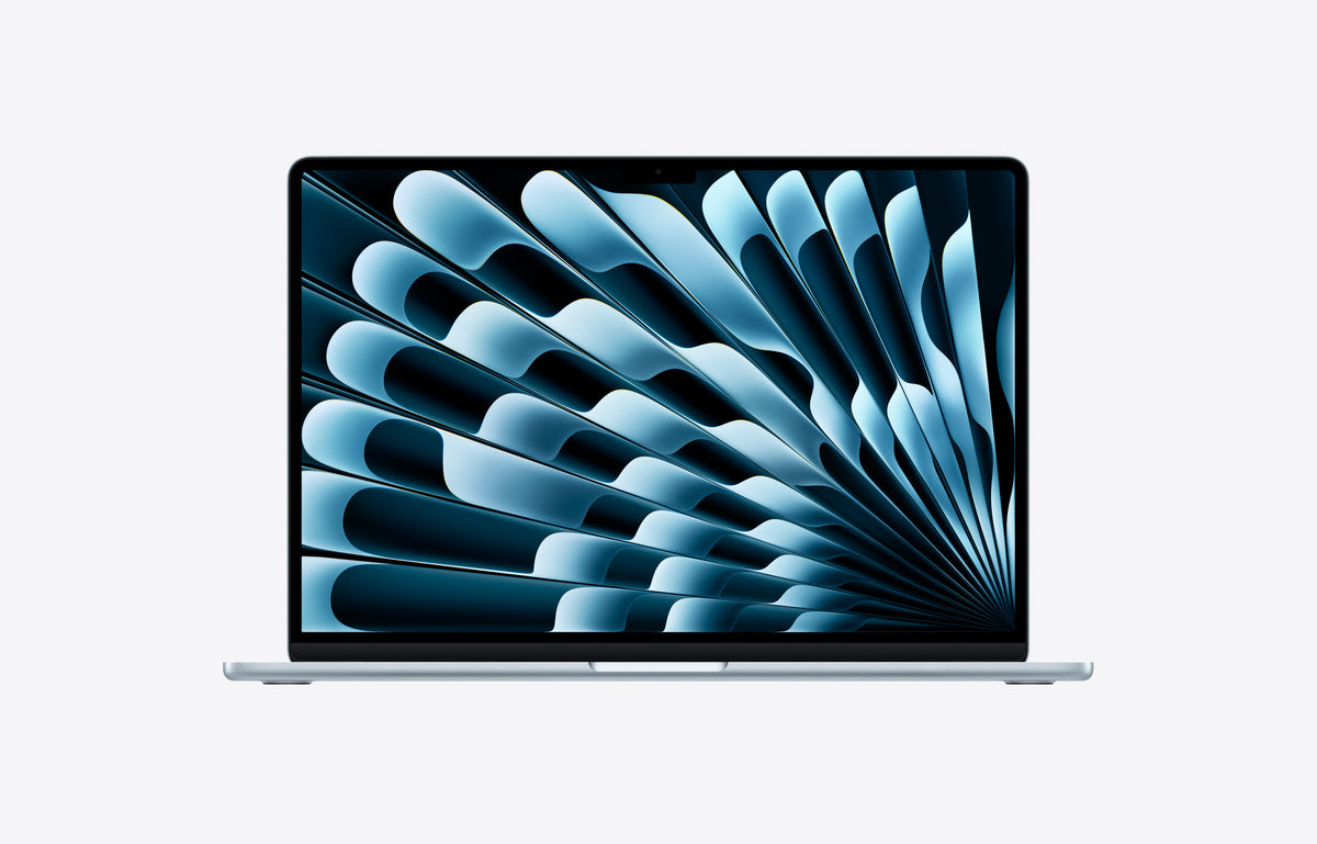 MacBook Air 15-inch M5 Sky Blue, front open