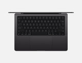 MacBook Pro 14-inch M5 Space Black, top-down keyboard view