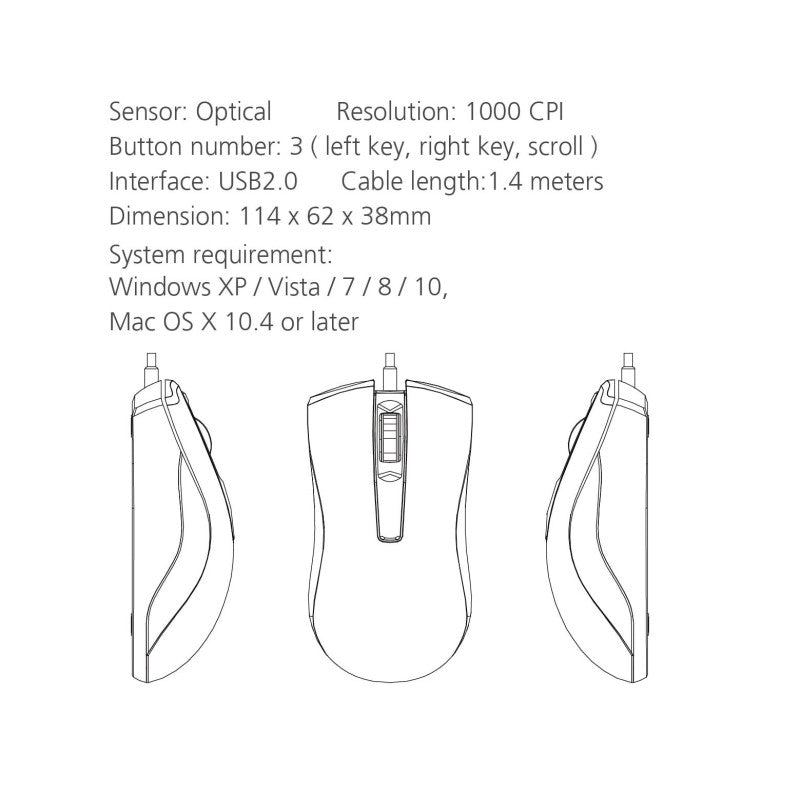 Micropack Comfy Gift M-100, USB Wired Mouse