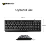 Micropack K206 Wired Keyboard, Silent & Comfortable keypad, Strong and Durable Material