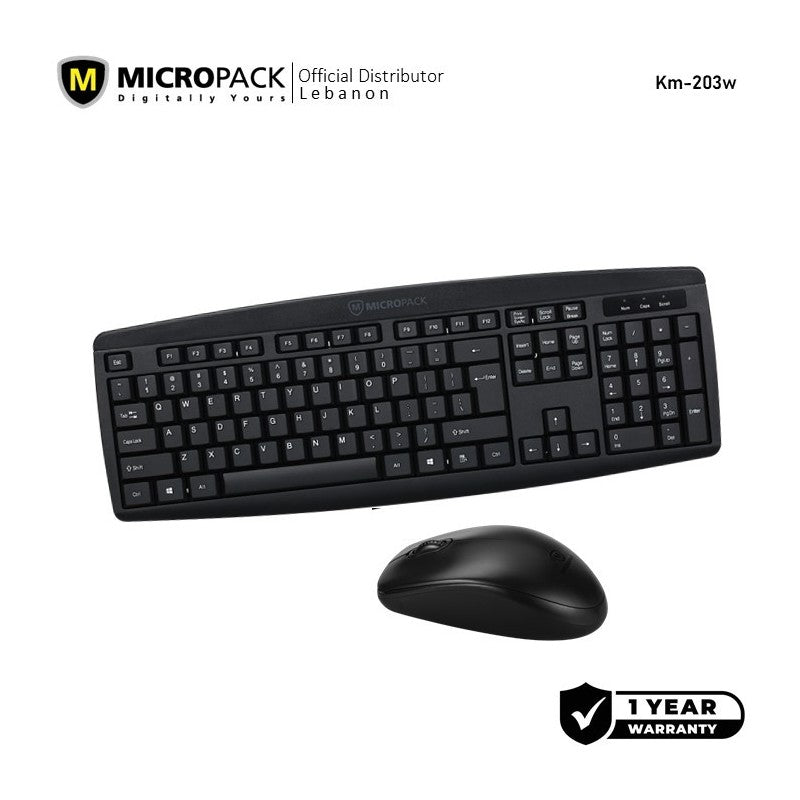 Micropack KM-203W Classic Wireless Combo Keyboard & Mouse