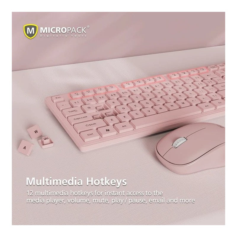 Micropack KM-237W Wireless Combo Keyboard & Mouse, Comfortable Design