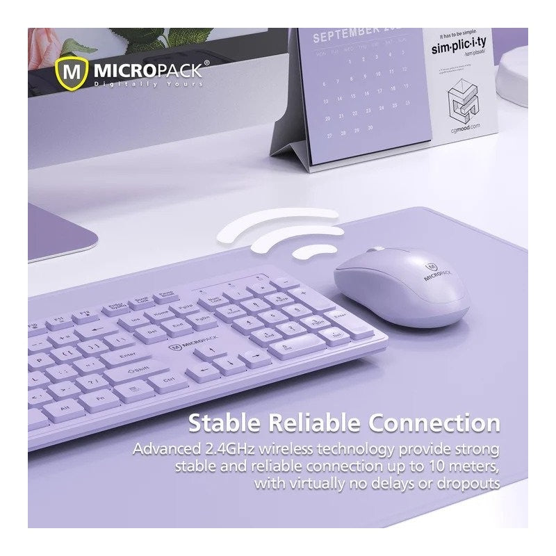 Micropack KM-237W Wireless Combo Keyboard & Mouse, Comfortable Design