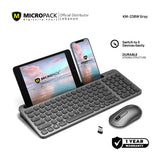 Micropack KM-238W Bluetooth and Wireless Combo Keyboard & Mouse, Can connect to 3 devices simultaneously Gray