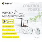 Micropack KM-238W Bluetooth and Wireless Combo Keyboard & Mouse, Can connect to 3 devices simultaneously Gray