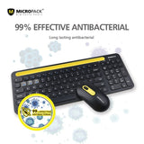 Micropack KM-238W Bluetooth and Wireless Combo Keyboard & Mouse, Can connect to 3 devices simultaneously Gray