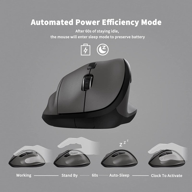 Micropack MP-V01W Silent, 1600Dpi, Ergonomic Wireless Mouse, Maximum Comfort Reduce palm fatigue when use for long time Gray