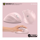 Micropack MP-V01W Silent, 1600Dpi, Ergonomic Wireless Mouse, Maximum Comfort Reduce palm fatigue when use for long time Pink