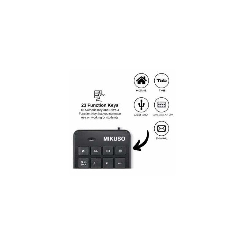 Mikuso KB-047U USB Mini Numeric Keypad Wired