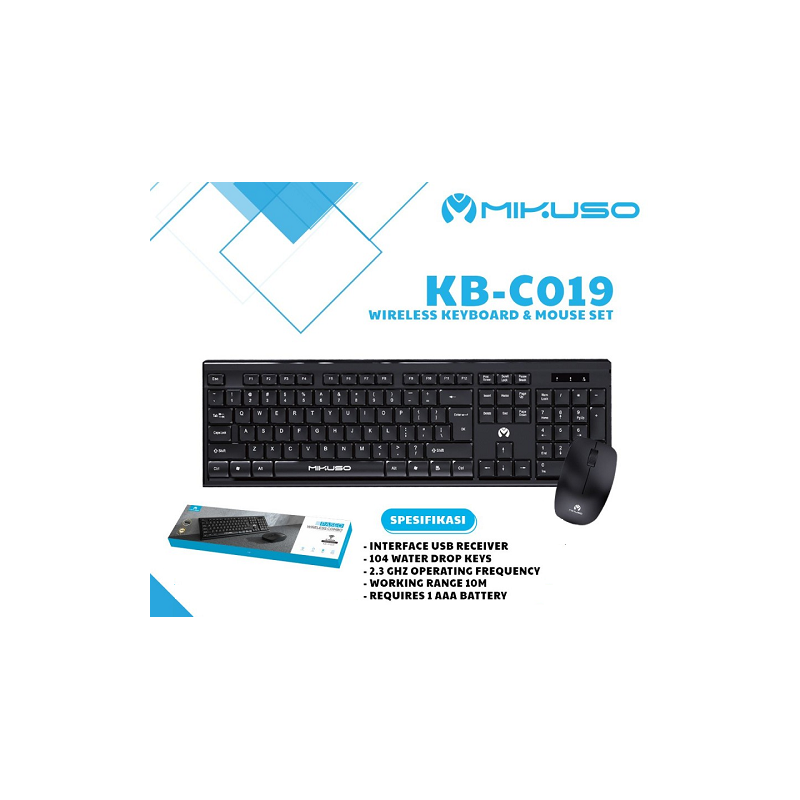 Mikuso KB-C019 Wireless Combo Keyboard & Mouse