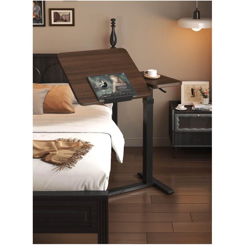 Multi-Function Height-Adjustable Desk - Side Bed Table – Ergonomic Sit-Stand Workstation White